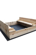 Kids wooden sandbox with cover in backyard setting

Lockable outdoor sandbox filled with sand and toys

Square wooden sandbox with kids playing

Beige sandbox for toddlers in garden area

Assembled kids outdoor sandbox with weather-resistant design