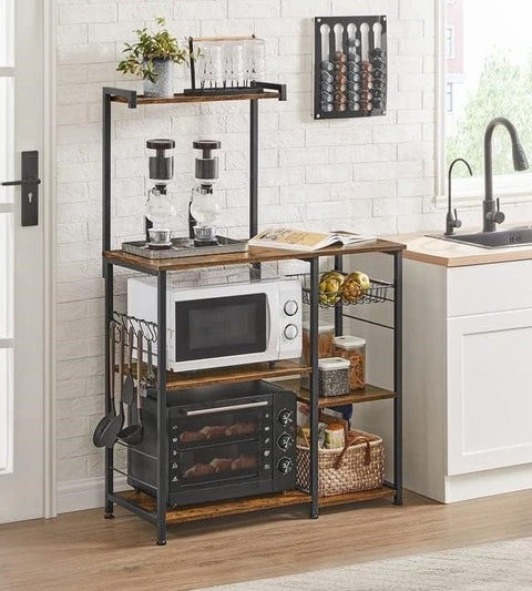 New Kitchen Baker���s Rack with Microwave Stand ��� Storage Shelves & Wire Basket Organizer KKS35X - with | Sold by Uncle Wiener