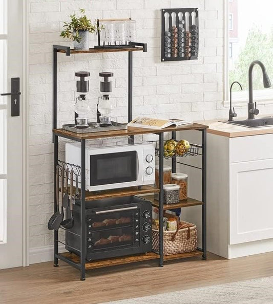 New Kitchen Baker���s Rack with Microwave Stand ��� Storage Shelves & Wire Basket Organizer KKS35X - with | Sold by Uncle Wiener