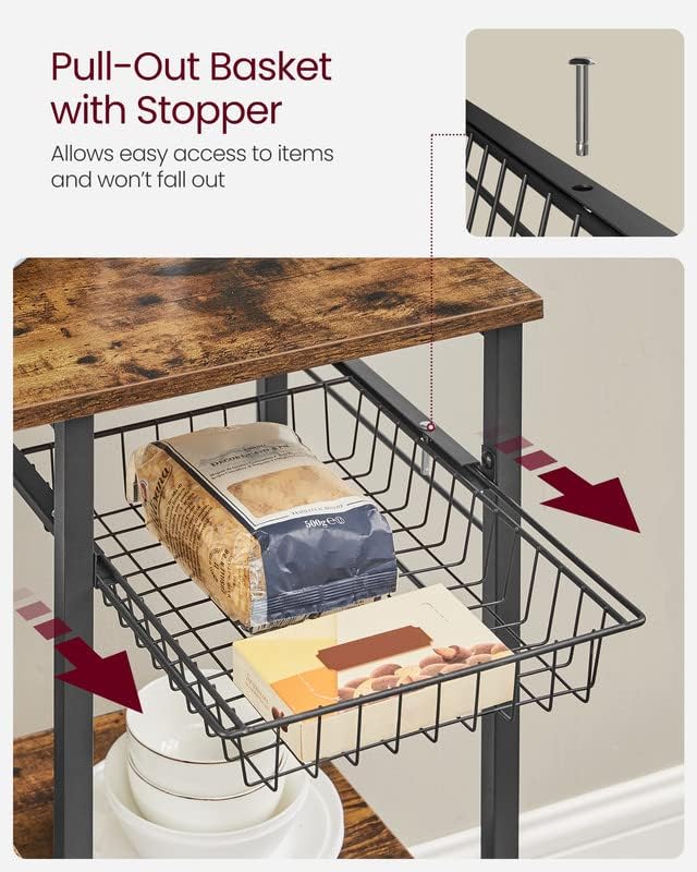 New Kitchen Baker���s Rack with Microwave Stand ��� Storage Shelves & Wire Basket Organizer KKS35X - with | Sold by Uncle Wiener