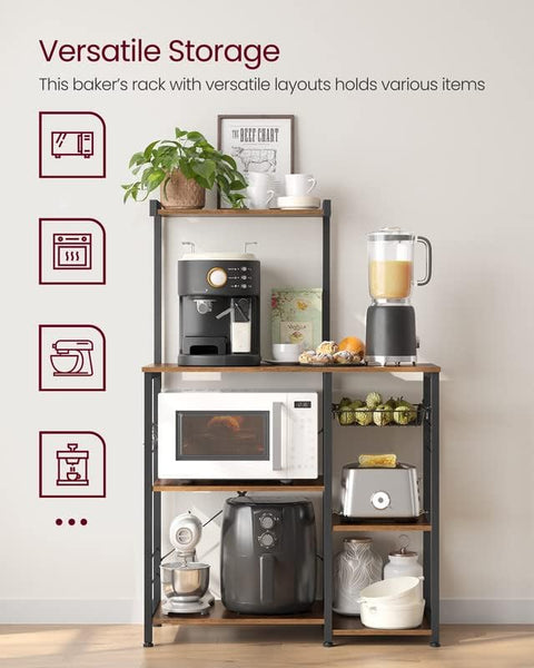 New Kitchen Baker���s Rack with Microwave Stand ��� Storage Shelves & Wire Basket Organizer KKS35X - with | Sold by Uncle Wiener