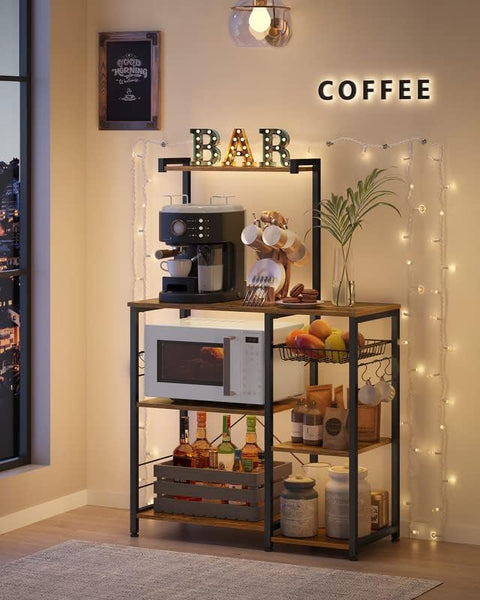 New Kitchen Baker���s Rack with Microwave Stand ��� Storage Shelves & Wire Basket Organizer KKS35X - with | Sold by Uncle Wiener
