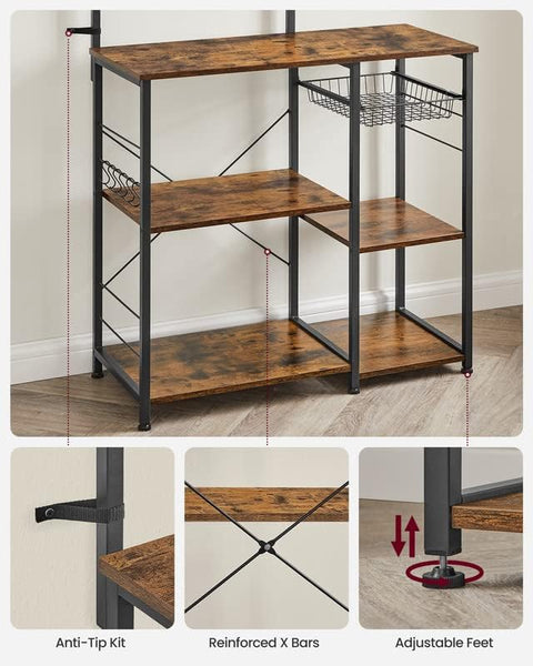New Kitchen Baker���s Rack with Microwave Stand ��� Storage Shelves & Wire Basket Organizer KKS35X - with | Sold by Uncle Wiener