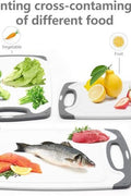 Plastic kitchen cutting boards with anti-slip handles and bonus knife

4-piece BPA-free cutting board set with juice grooves

Non-slip cutting board set in various sizes with stainless steel knife

Easy-grip chopping board set for meat, veggies, and fruits