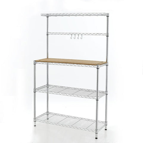 New Kitchen Storage Baker’s Rack with Table – Microwave Stand & Utility Shelf Organizer 7251244 - with | Sold by Uncle Wiener's Wholesale