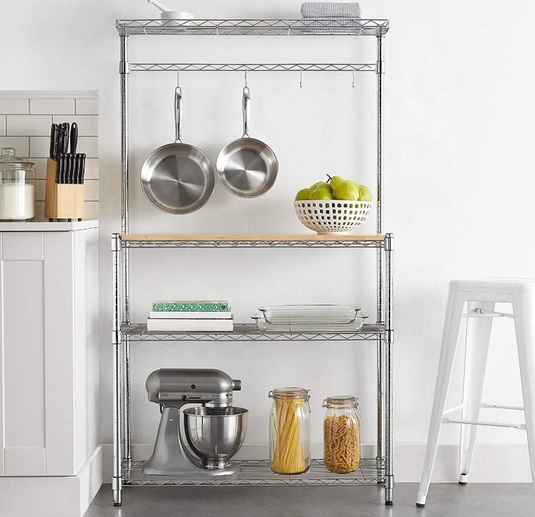 New Kitchen Storage Baker’s Rack with Table – Microwave Stand & Utility Shelf Organizer 7251244 - with | Sold by Uncle Wiener's Wholesale