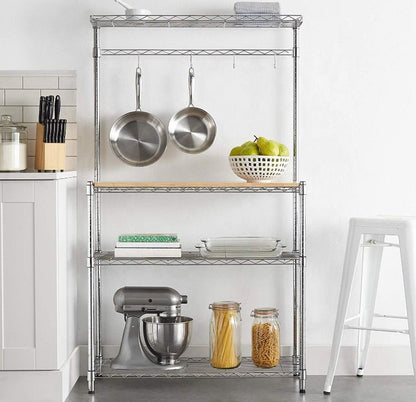 New Kitchen Storage Baker’s Rack with Table – Microwave Stand & Utility Shelf Organizer 7251244 - with | Sold by Uncle Wiener's Wholesale