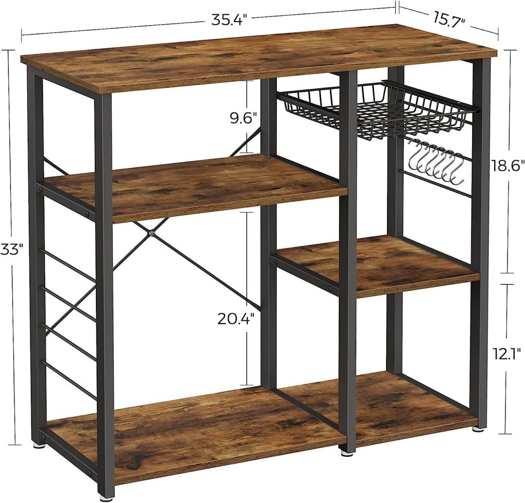 New Kitchen Storage Rack – Microwave Oven Stand with Shelves for Countertop Appliances & Utensils KKS90X - with | Sold by Uncle Wiener's Wholesale