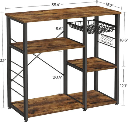 New Kitchen Storage Rack – Microwave Oven Stand with Shelves for Countertop Appliances & Utensils KKS90X - with | Sold by Uncle Wiener's Wholesale