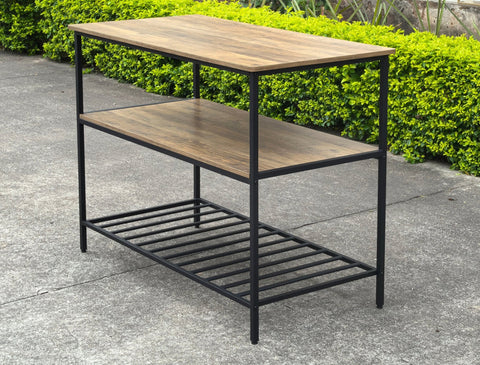 New Kitchen & Utility Storage Rack – Industrial Greige & Black 3 - Tier Shelf TLKR2503 - with | Sold by Uncle Wiener's Wholesale