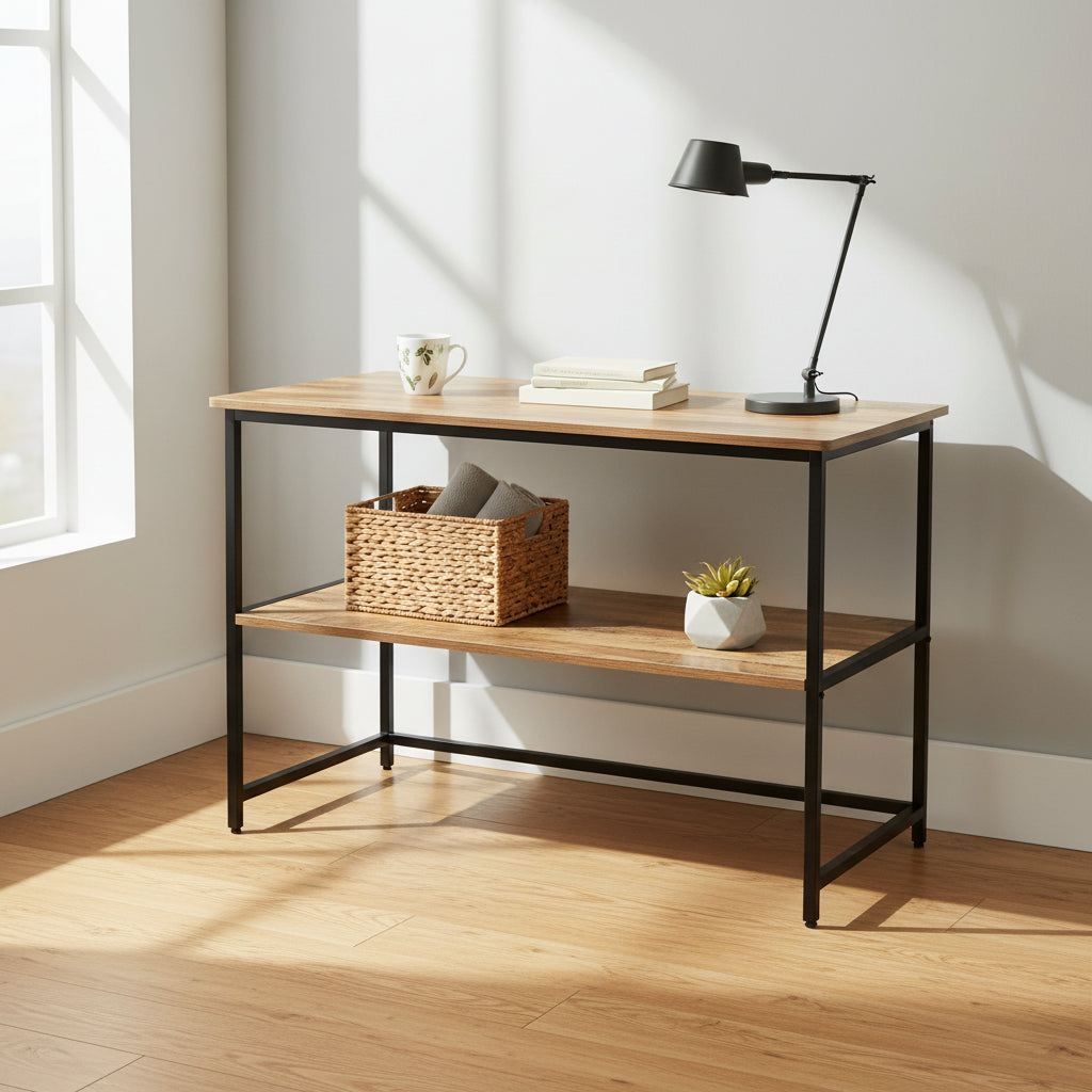 New Kitchen & Utility Storage Rack – Industrial Greige & Black 3 - Tier Shelf TLKR2503 - with | Sold by Uncle Wiener's Wholesale