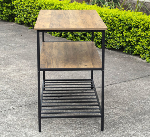 New Kitchen & Utility Storage Rack – Industrial Greige & Black 3 - Tier Shelf TLKR2503 - with | Sold by Uncle Wiener's Wholesale