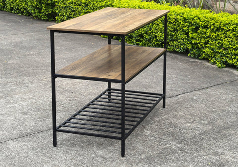 New Kitchen & Utility Storage Rack – Industrial Greige & Black 3 - Tier Shelf TLKR2503 - with | Sold by Uncle Wiener's Wholesale