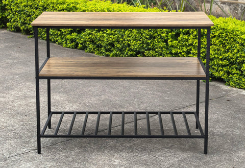 New Kitchen & Utility Storage Rack – Industrial Greige & Black 3 - Tier Shelf TLKR2503 - with | Sold by Uncle Wiener's Wholesale