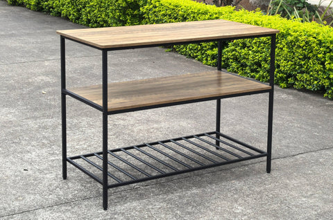 New Kitchen & Utility Storage Rack – Industrial Greige & Black 3 - Tier Shelf TLKR2503 - with | Sold by Uncle Wiener's Wholesale