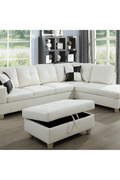 Modern L-Shaped Sectional Sofa with Ottoman - Right Facing Configuration

Living Room Setup with Black L-Shaped Sectional and Ottoman

Tufted Cushion Detail on Modern Sectional Sofa

Family Room with White L-Shaped Sectional Sofa