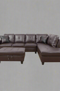 Modern L-Shaped Sectional Sofa with Ottoman - Right Facing Configuration

Living Room Setup with Black L-Shaped Sectional and Ottoman

Tufted Cushion Detail on Modern Sectional Sofa

Family Room with White L-Shaped Sectional Sofa