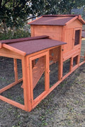 New Large 2 - Tier Wooden Chicken Coop & Rabbit Hutch – Outdoor Pet House with Run & Nesting Box RH1063 - with | Sold by Uncle Wiener's Wholesale