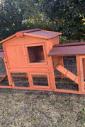 New Large 2 - Tier Wooden Chicken Coop & Rabbit Hutch – Outdoor Pet House with Run & Nesting Box RH1063 - with | Sold by Uncle Wiener's Wholesale
