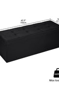 Large foldable black ottoman bench with tufted top
Hidden storage chest bench for bedroom or hallway
Black storage ottoman with modern tufted seat design