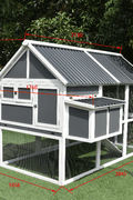 P61415 model large outdoor pet housing with mesh panels and sloped roof