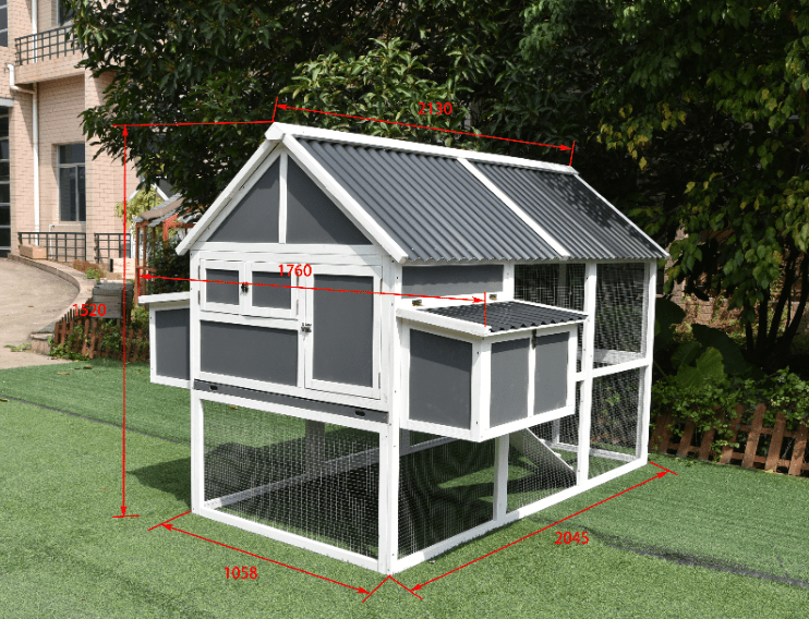P61415 model large outdoor pet housing with mesh panels and sloped roof