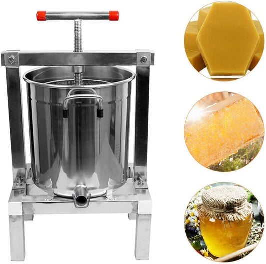 New Large Stainless Steel Honey & Fruit Wine Press Machine – Manual Juice Extractor for Winemaking & Beekeeping 417ZT05 - with | Sold by Uncle Wiener's Wholesale