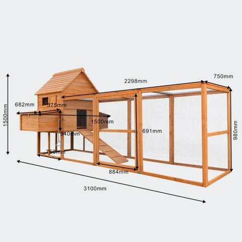 NEW LARGE WOODEN CHICKEN COOP WITH RUN & NESTING BOX – SPACIOUS, DURABLE OUTDOOR SHELTER FOR CHICKENS - with | Sold by Uncle Wiener's Wholesale