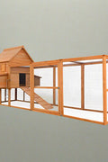 Large wooden backyard chicken coop with galvanized roof, nesting box, and walk-in run
