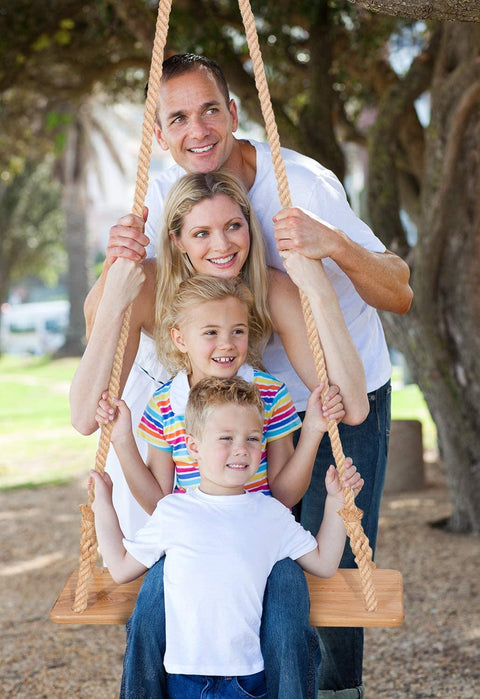 Wooden hanging swing set with ropes for indoor and outdoor use
Eco-friendly wooden swing with adjustable ropes and carabiners
Large porch swing seat made from natural wood
Swing set with complete mounting hardware and tree straps
Sturdy wooden swing supporting up to 300 lbs for adults and kids