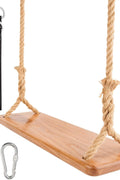 Wooden hanging swing set with ropes for indoor and outdoor use
Eco-friendly wooden swing with adjustable ropes and carabiners
Large porch swing seat made from natural wood
Swing set with complete mounting hardware and tree straps
Sturdy wooden swing supporting up to 300 lbs for adults and kids