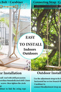 Wooden hanging swing set with ropes for indoor and outdoor use
Eco-friendly wooden swing with adjustable ropes and carabiners
Large porch swing seat made from natural wood
Swing set with complete mounting hardware and tree straps
Sturdy wooden swing supporting up to 300 lbs for adults and kids