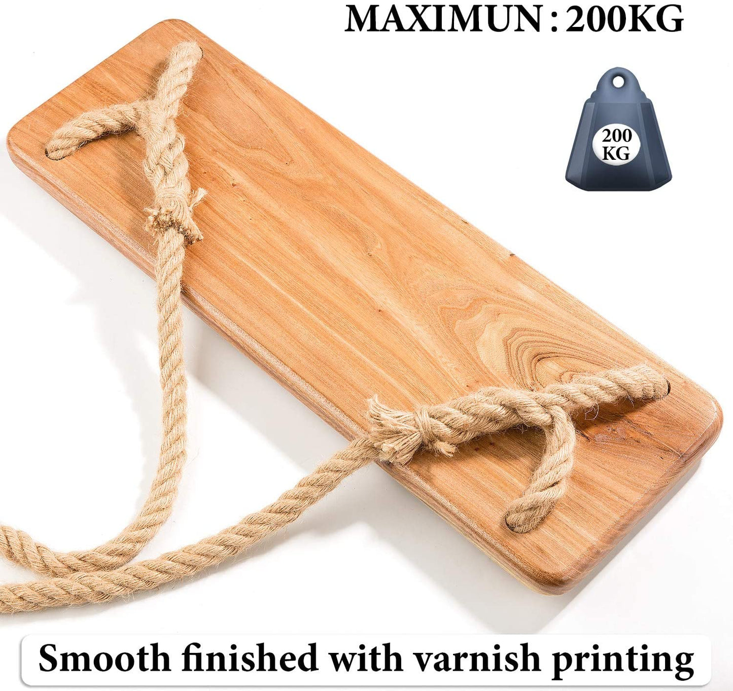 Wooden hanging swing set with ropes for indoor and outdoor use
Eco-friendly wooden swing with adjustable ropes and carabiners
Large porch swing seat made from natural wood
Swing set with complete mounting hardware and tree straps
Sturdy wooden swing supporting up to 300 lbs for adults and kids