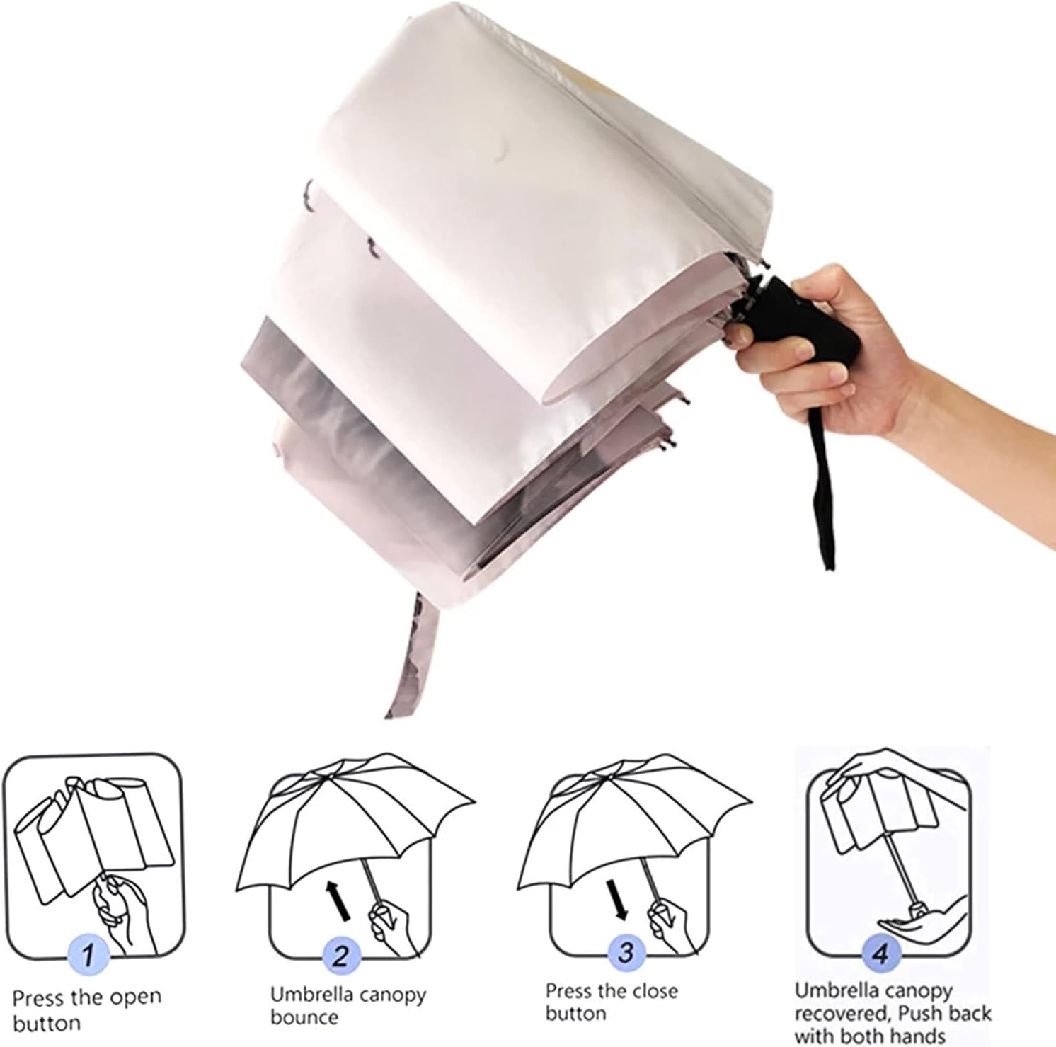 "LED Windproof Umbrella with Built-In Flashlight"

"Automatic Open and Close Travel Umbrella"

"42 Inch Arc Compact Rain Umbrella for Windy Days"

"Durable Windproof Umbrella with 10-Rib Fiberglass Frame"

"Portable Travel Umbrella with Water-Resistant Canopy"

