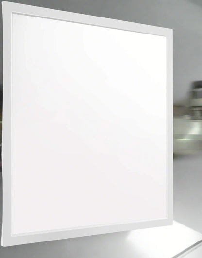Ultra-slim LED ceiling panel light 60W in drop ceiling
LED panel ceiling light with surface mount frame
Suspended LED flush ceiling light for office or classroom
Dimmable 6500K LED ceiling fixture mounted in grid
White frame LED panel light for suspended ceilings