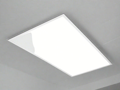 Ultra-slim LED ceiling panel light 60W in drop ceiling
LED panel ceiling light with surface mount frame
Suspended LED flush ceiling light for office or classroom
Dimmable 6500K LED ceiling fixture mounted in grid
White frame LED panel light for suspended ceilings