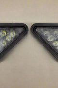 Bobcat LED headlight set – left and right sealed triangle lights
Rear wiring and housing of Bobcat LED headlight upgrade