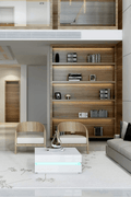 LED coffee table black gloss with ambient light in living room

White LED high gloss coffee table with modern decor

Top-down view of illuminated cubic coffee table

High gloss coffee table close-up with LED lighting effect

