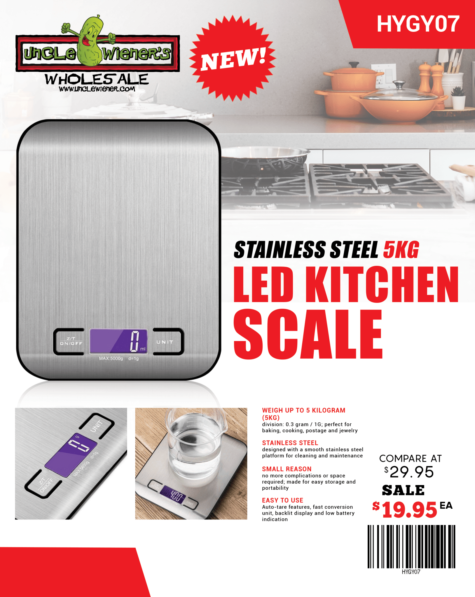 LED Digital Kitchen Scale – 5KG Stainless Steel 1g Precision | Food ...