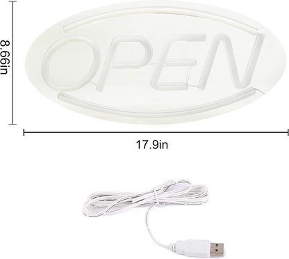 “Red and blue LED open neon sign on bedroom wall”

“Decorative LED open light sign glowing in dark room”

“Compact wall-mount LED open sign for stores or home use”