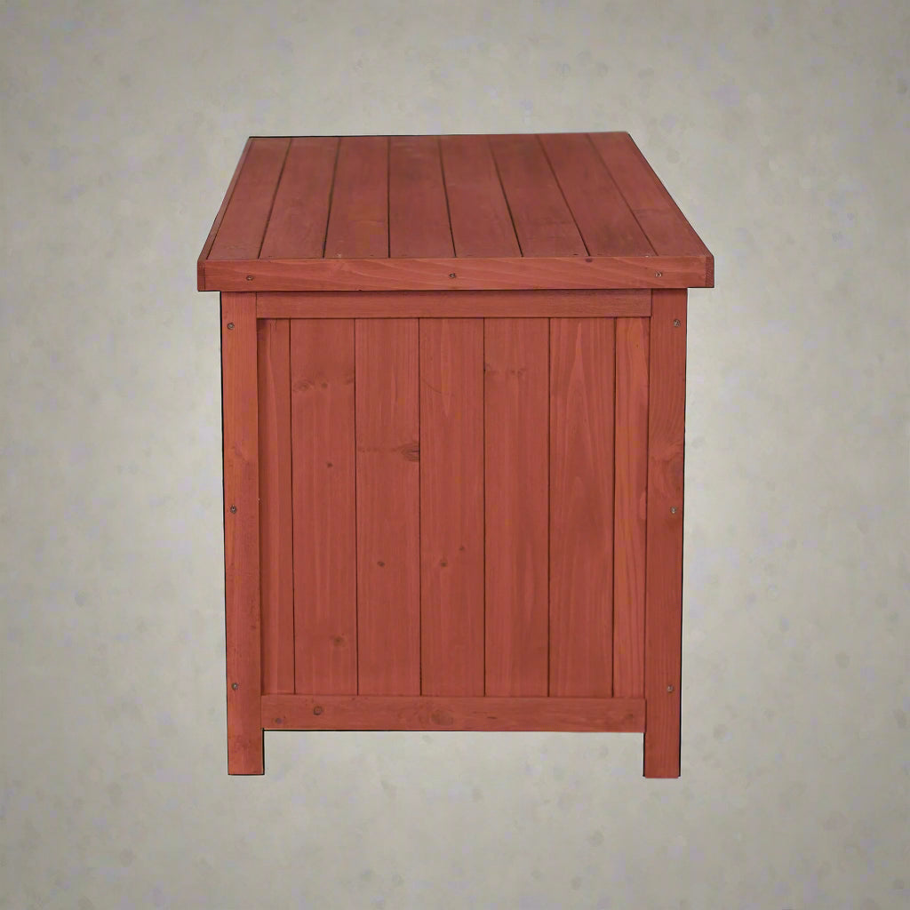 Leisure Season Wooden Deck Storage Box - Front View

Outdoor Wooden Patio Storage Bench - Leisure Season DB4820

Weatherproof Wooden Garden Storage Chest

Wooden Deck Storage Box with Lift-Up Lid

Patio Storage and Seating Box for Garden Tools and Accessories
