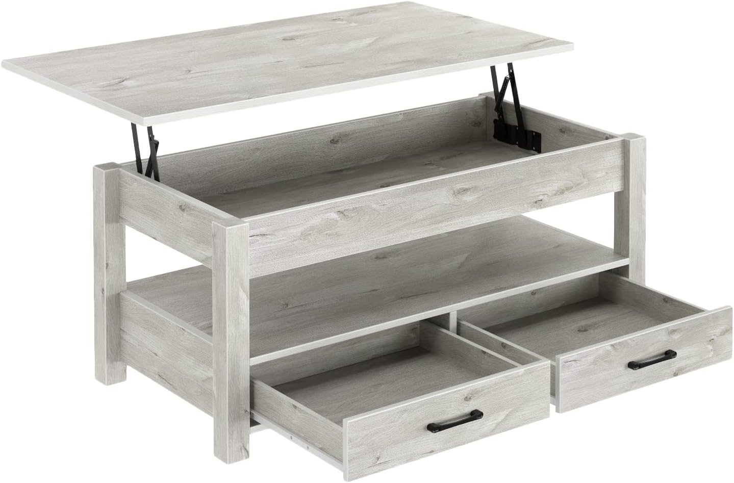 New Lift Top Coffee Table with Storage – Gray or White Modern Wood Table for Living Room - with Gray | Sold by Uncle Wiener's Wholesale
