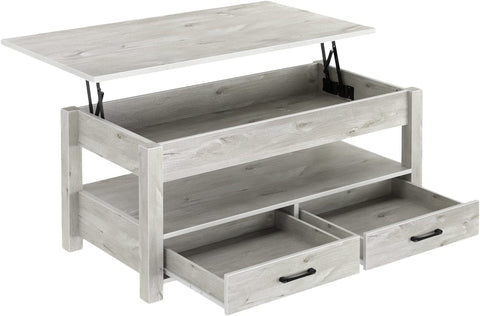 New Lift Top Coffee Table with Storage – Gray or White Modern Wood Table for Living Room - with Gray | Sold by Uncle Wiener's Wholesale