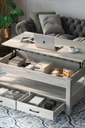 New Lift Top Coffee Table with Storage – Gray or White Modern Wood Table for Living Room - with Gray | Sold by Uncle Wiener's Wholesale
