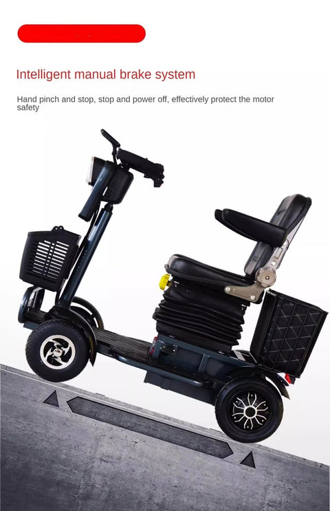 New Lightweight 4 - Wheel Electric Mobility Scooter – 350W, 48V, 20KM Range, LED Lights & Basket 2505772 - with | Sold by Uncle Wiener's Wholesale