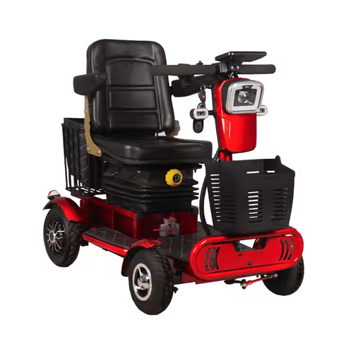 New Lightweight 4 - Wheel Electric Mobility Scooter – 350W, 48V, 20KM Range, LED Lights & Basket 2505772 - with | Sold by Uncle Wiener's Wholesale