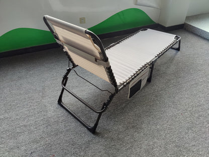 Beige Reclining Chaise Lounge Chair – Outdoor Setup
Foldable Sun Lounger with Adjustable Backrest – Side View
Patio Chaise Lounge Chair with Pillow – Front Angle
Folded Outdoor Lounger Chair – Storage-Friendly
Lightweight Recliner Chair for Garden or Balcony