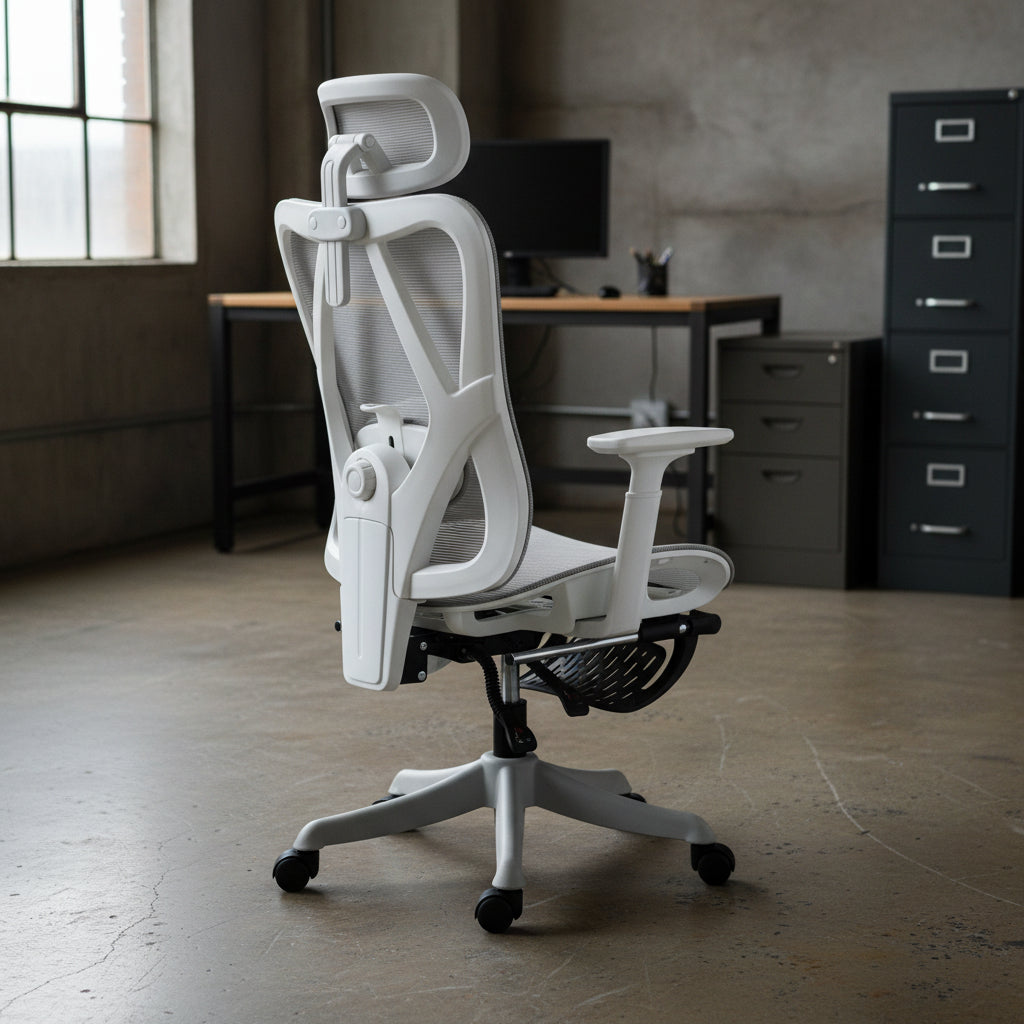 “Ergonomic mesh office gaming chair in black with lumbar support”

“Gray and white lumbar support office chair with wheels”

“Black and pink ergonomic chair with mesh backrest”

“Adjustable office chair for gaming and work with 360 swivel”

“Mesh back and padded seat office chair in black color”