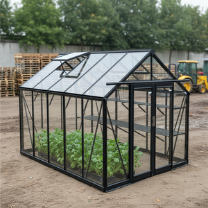 Aluminum Framed Tempered Glass Greenhouse: Backyard Garden Shelter & Commercial Plant Grow House | HX98125GY, HX97327GY, HX98138GY