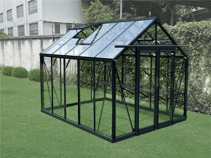 luxury tempered glass greenhouse in garden setting
aluminum-framed greenhouse with gabled roof
inside view of premium glass greenhouse
eco-friendly garden greenhouse with powder-coated frame
full-sunlight greenhouse for plants and vegetables